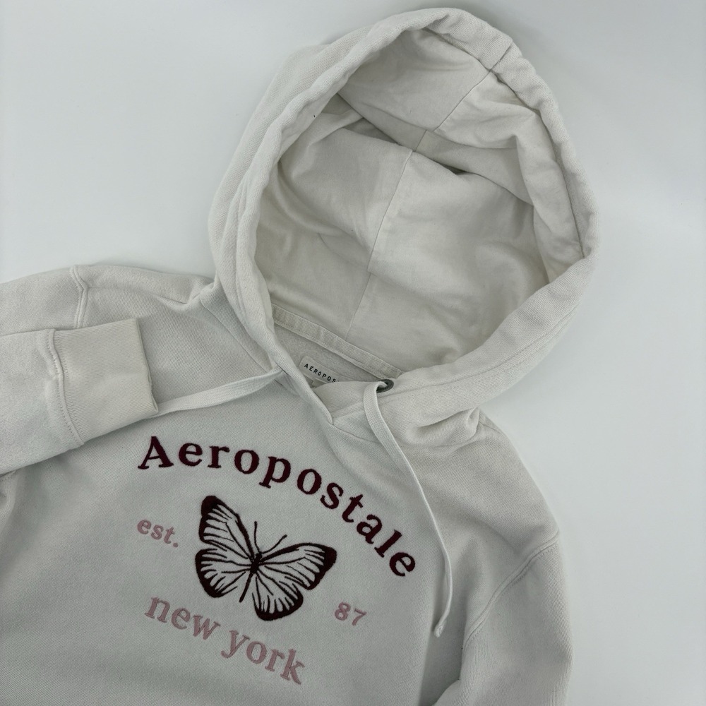 Aeropostale Men's Or Women's XS White Hoodie With Butterfly